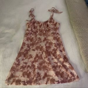 Topshop mini pink/tan tie dye dress